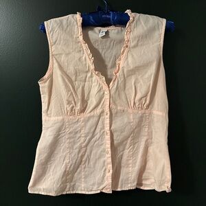 Gap Light Peach Sleeveless Blouse